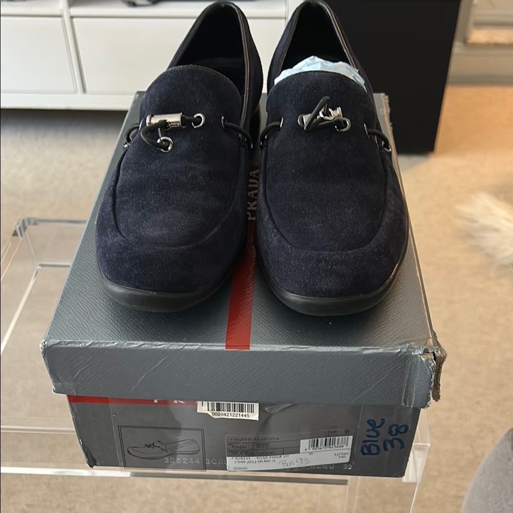 Prada Sport Women’s Navy Pull Toggle Loafers